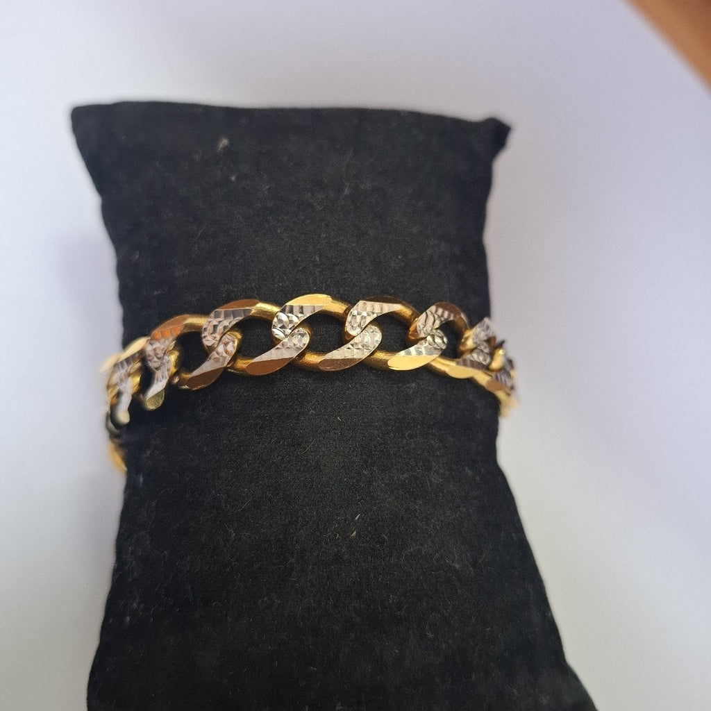 PULSERA BARBADA DIAMANTADA 14K 21 CM 31.7 GR (NUEVO)