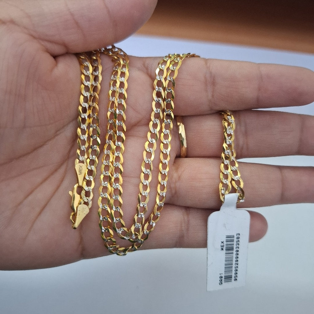 CADENAS BARBADA DIAMANTADA ORO 14K 60 CM 9.4 GR (NUEVO)