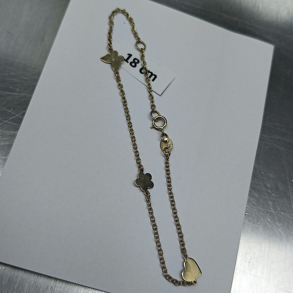 PULSERA ESPECIAL C FIGURAS 14K 18 CM 1.8 GR (NUEVO)