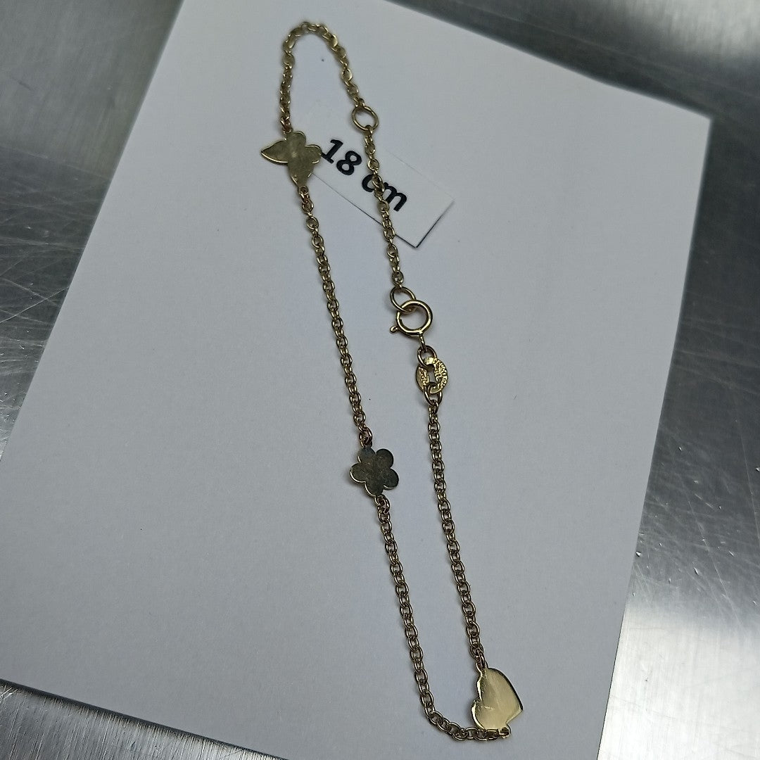 PULSERA ESPECIAL C FIGURAS 14K 18 CM 1.8 GR (NUEVO)