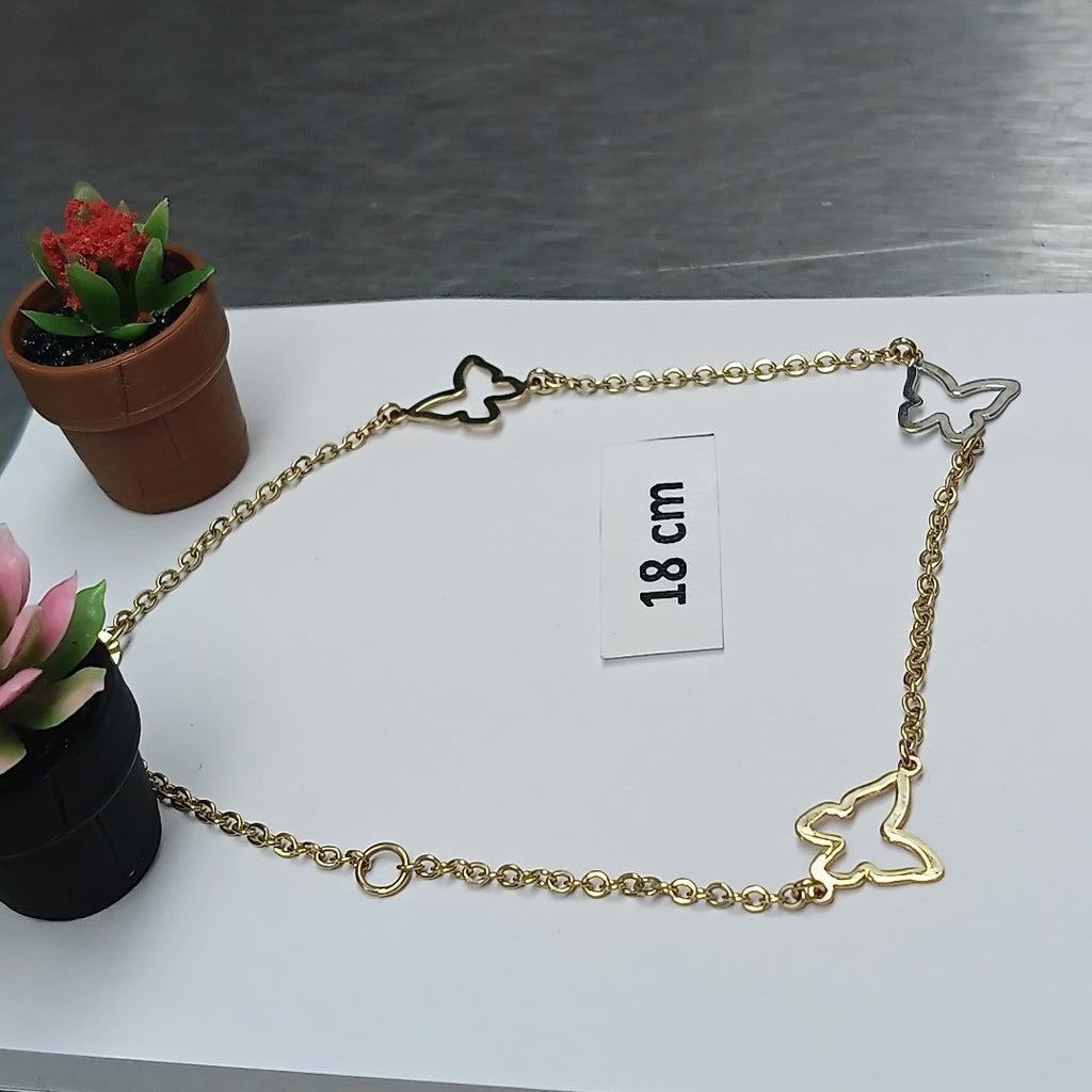 PULSERA ESPECIAL C MARIPOSAS 14K 18 CM 1.7 GR (NUEVO)