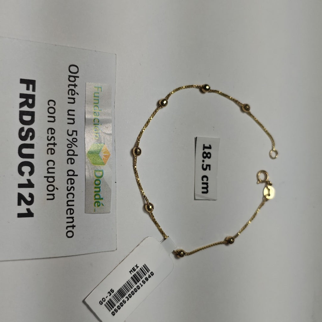 PULSERA ESPECIAL CON BOLITAS 14K 18 CM 1.4 GR (NUEVO)