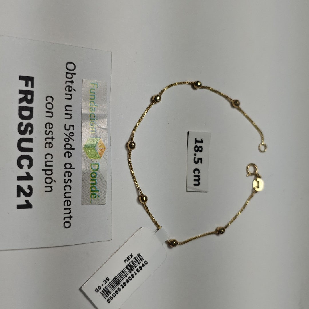 PULSERA ESPECIAL CON BOLITAS 14K 18 CM 1.4 GR (NUEVO)
