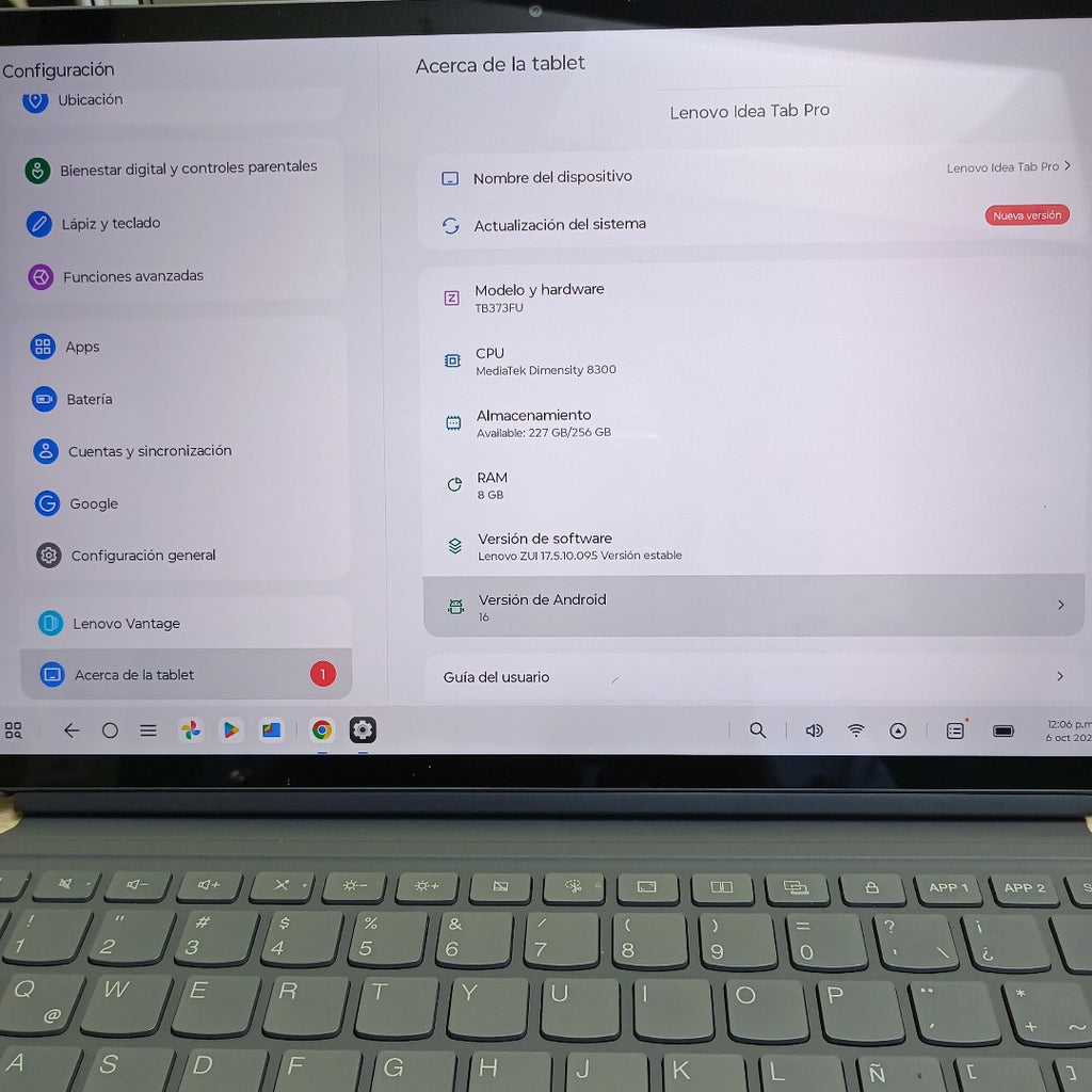 TABLETA LENOVO TAB PRO TB373FU (2025) 256 GB 8 GB RAM