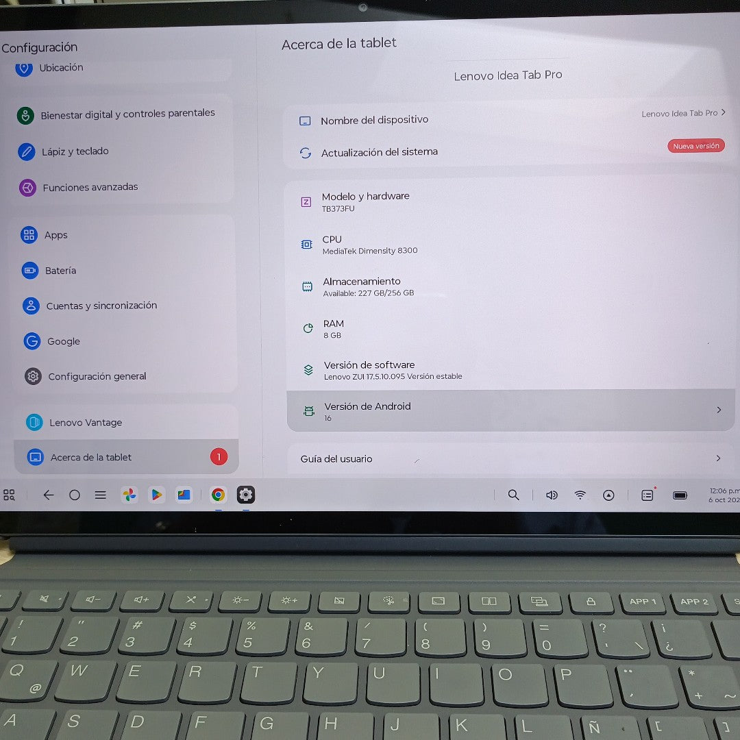 TABLETA LENOVO TAB PRO TB373FU (2025) 256 GB 8 GB RAM