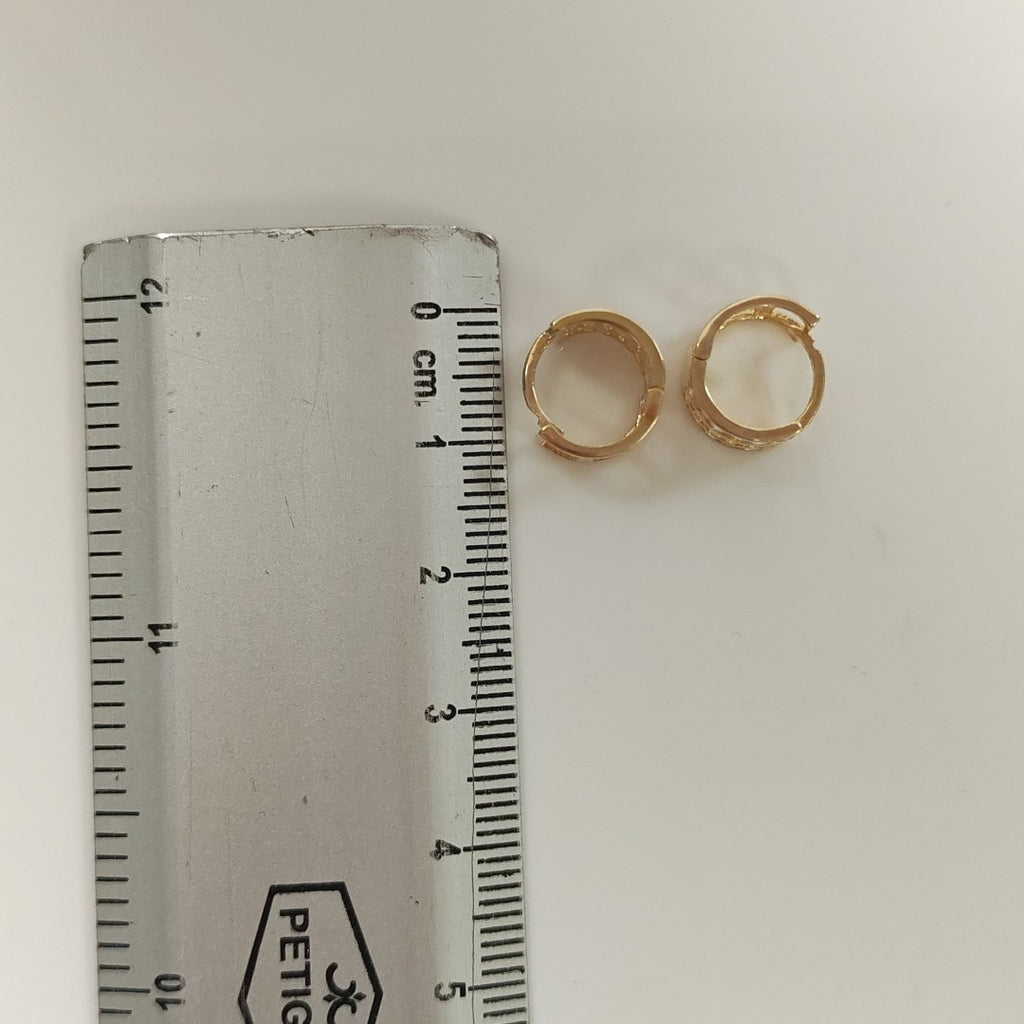 ARETES HUGGIES C CIRCONIA 14K 2.2 GR (NUEVO)