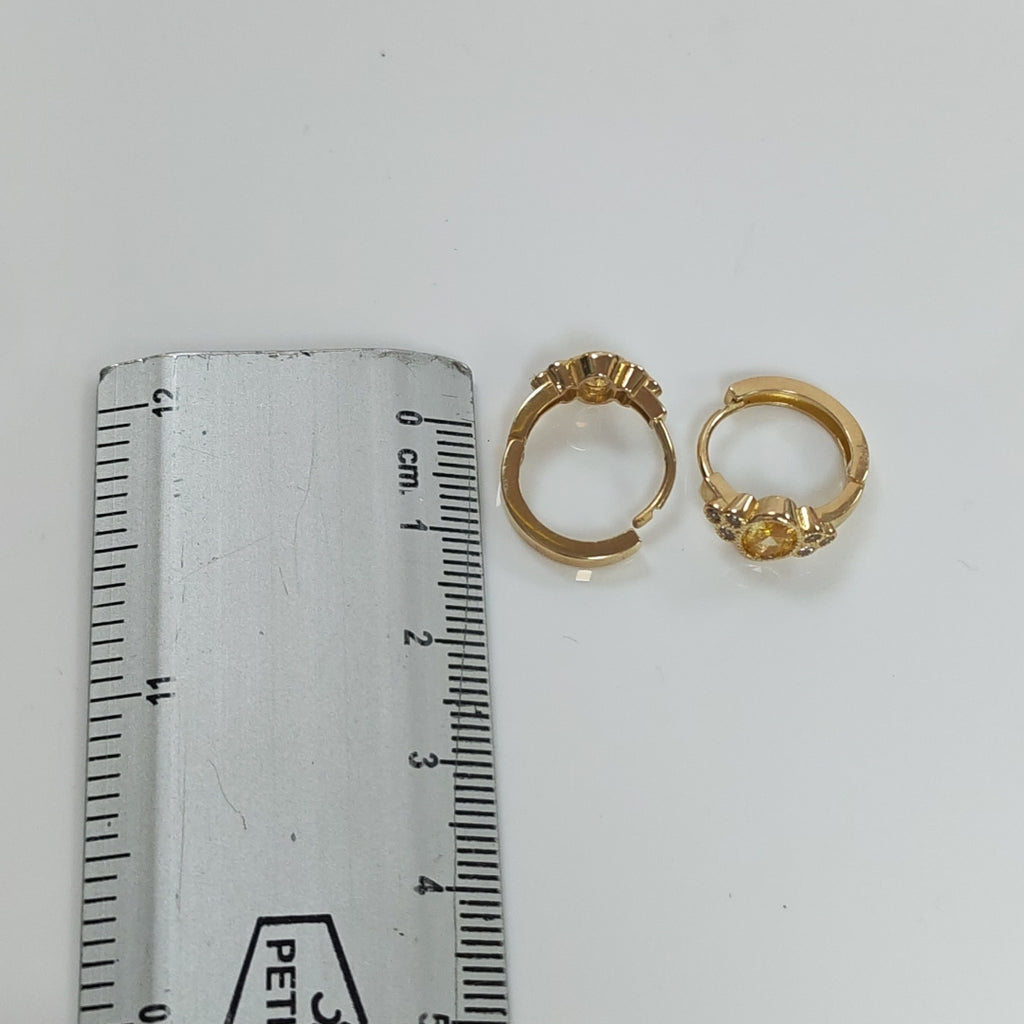 ARETES ARRACADAS CON CIRCONIAS Y PDRAS COL 14K 3.2 GR (NUEVO)
