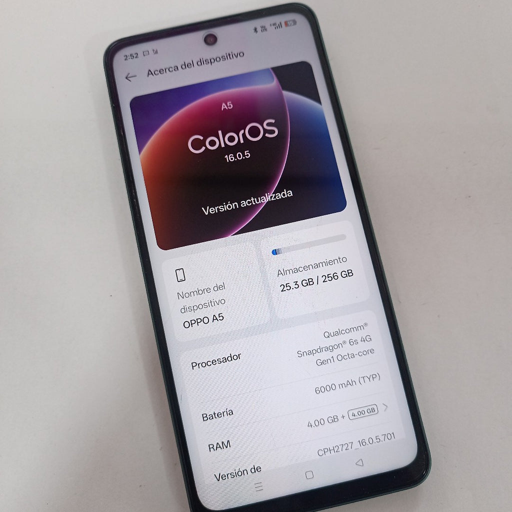 CELULAR OPPO A5 CPH2727 (2025) 256 GB 4 GB RAM