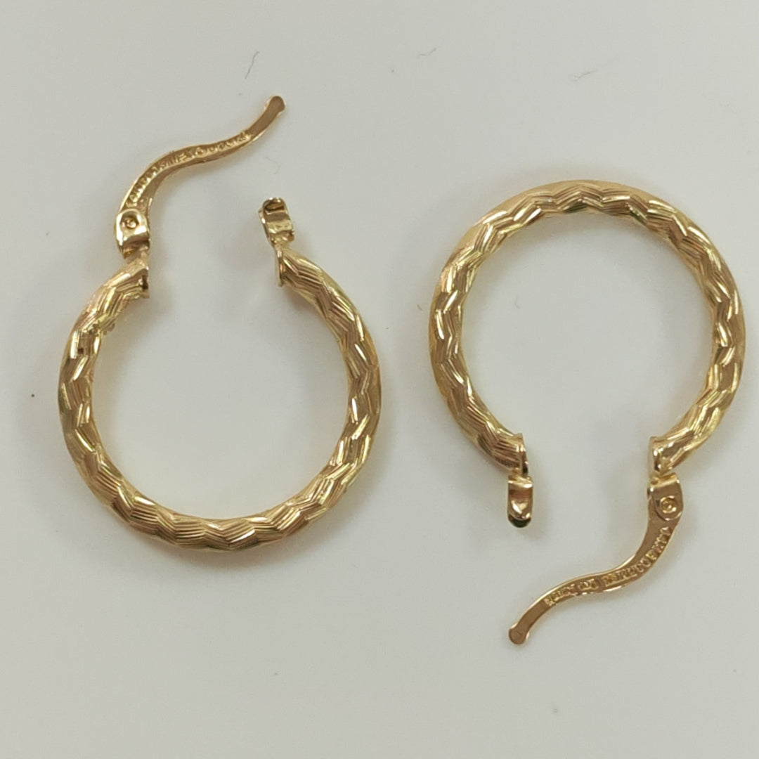 ARETES ARRACADAS LABRADAS 14K 2 GR (NUEVO)