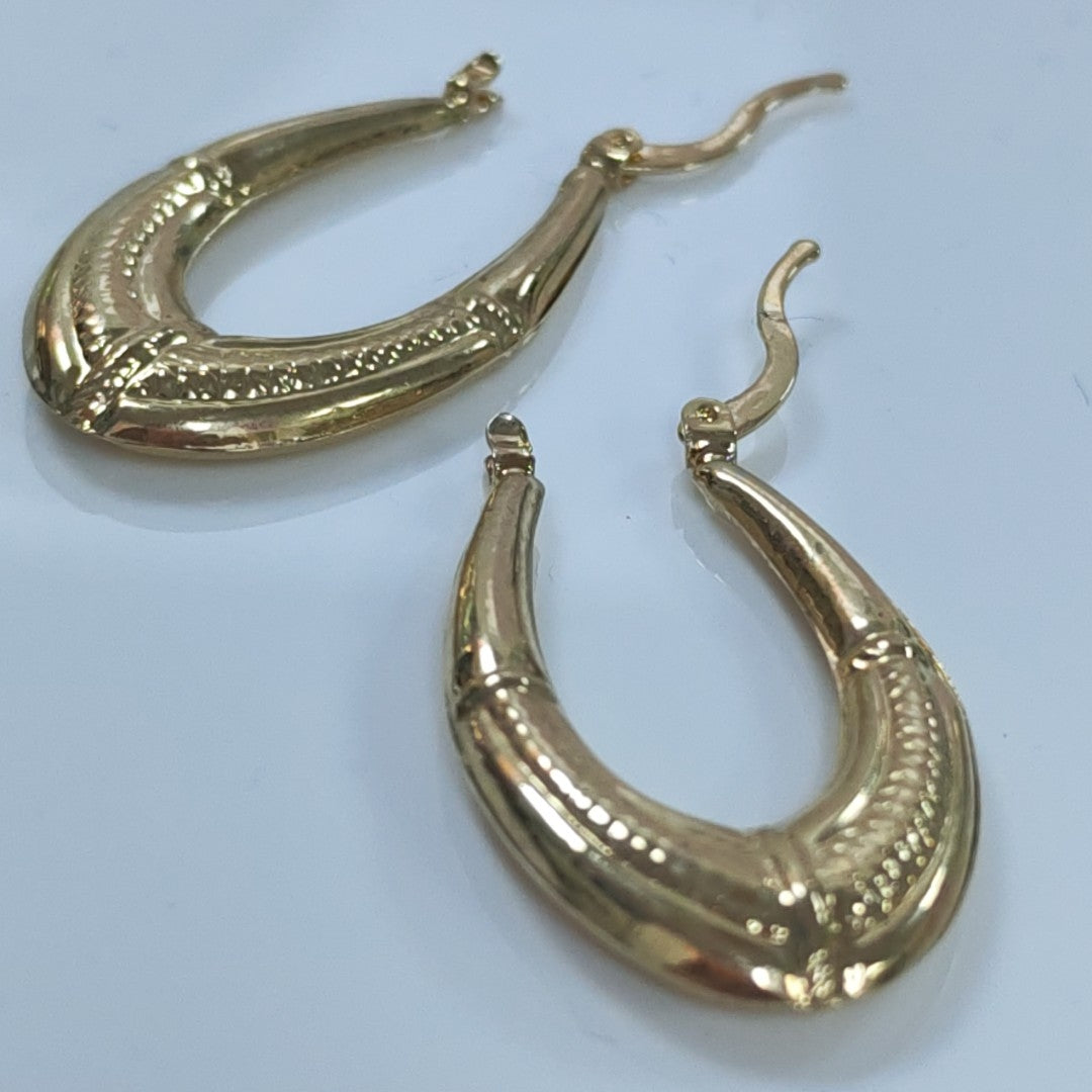 ARETES ARRACADAS ESTRIADAS 14K 2.6 GR (NUEVO)