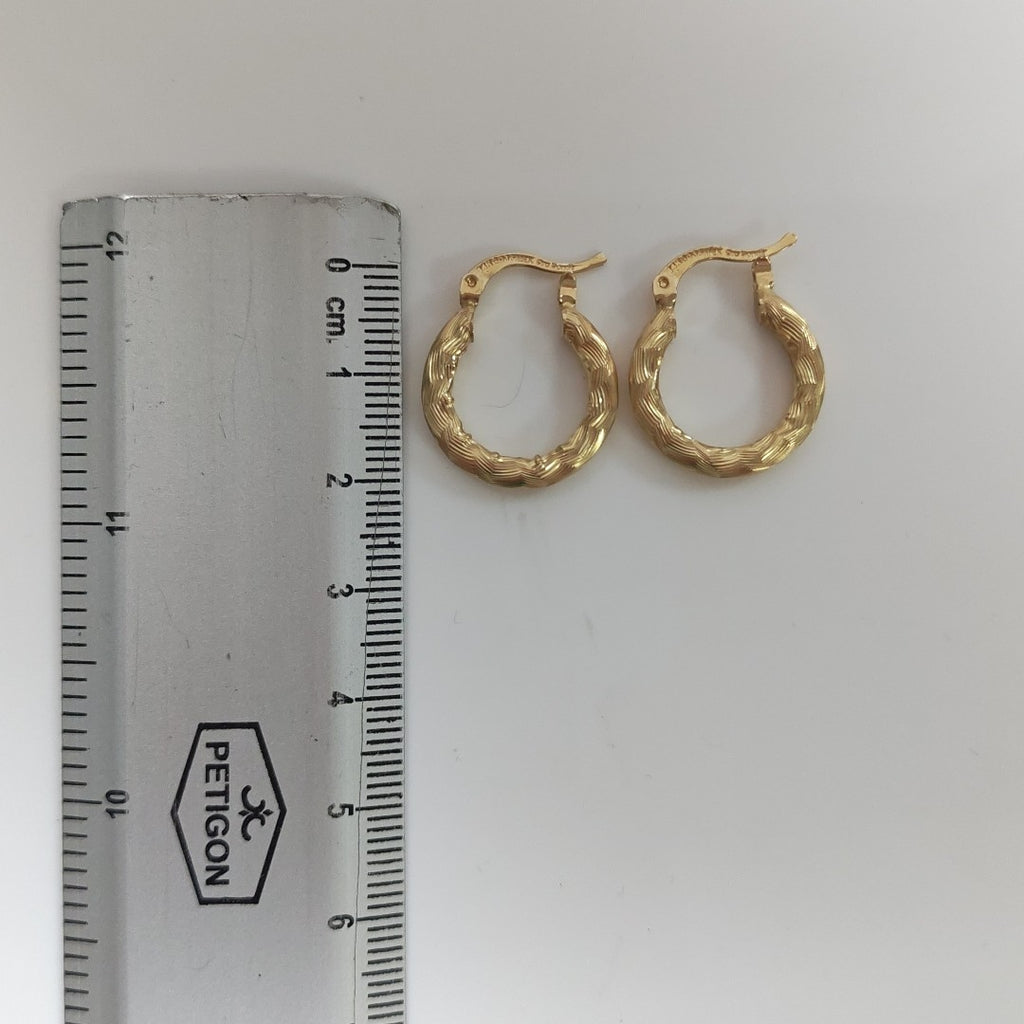 ARETES TEJIDO ARRACADAS ASTRIADAS 14K 2.1 GR (NUEVO)