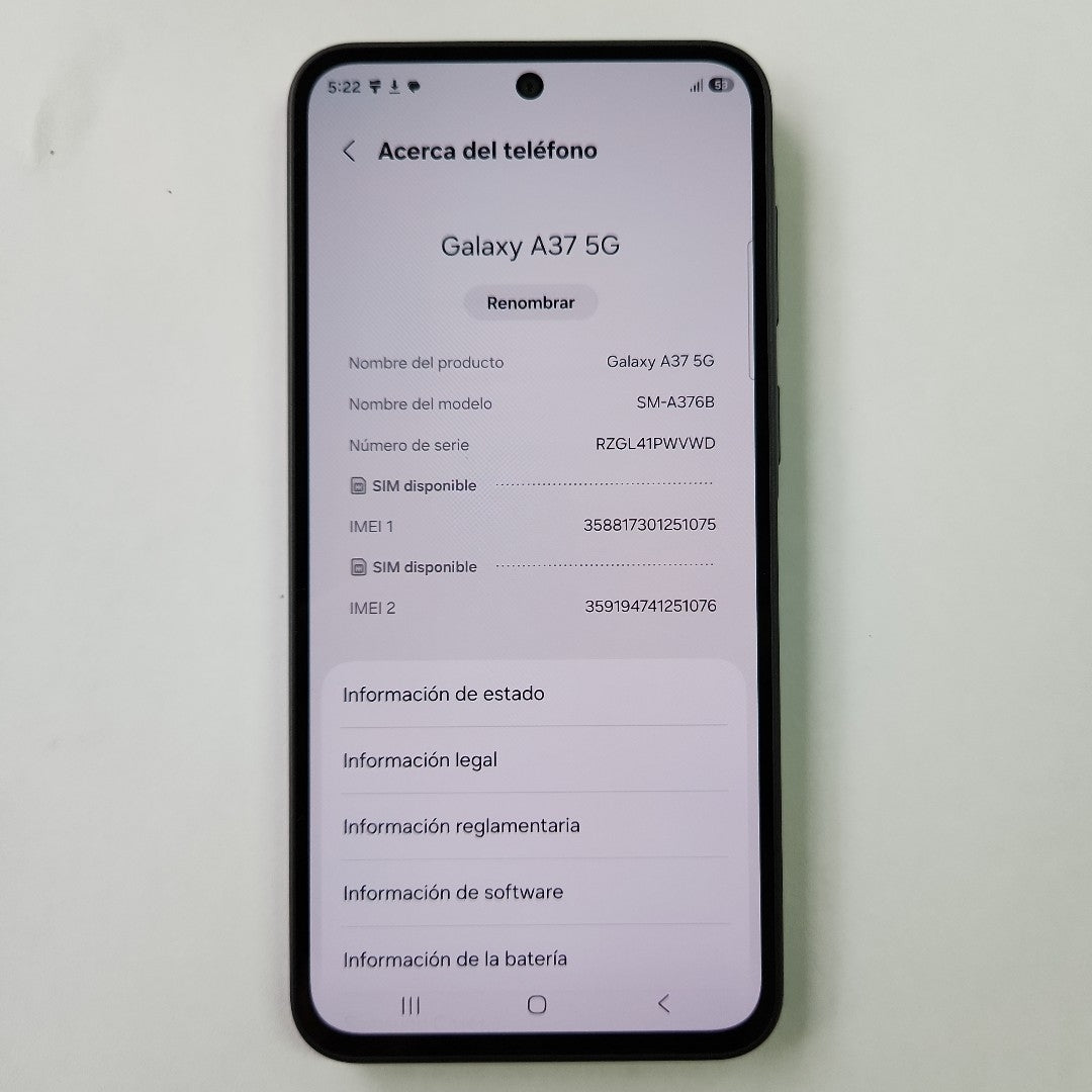 CELULAR SAMSUNG GALAXY A37 SM-A376B (2026) 256 GB 8 GB RAM (SEMINUEVO)