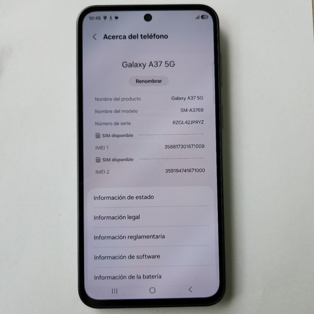 CELULAR SAMSUNG GALAXY A37 SM-A376B (2026) 256 GB 8 GB RAM (SEMINUEVO)