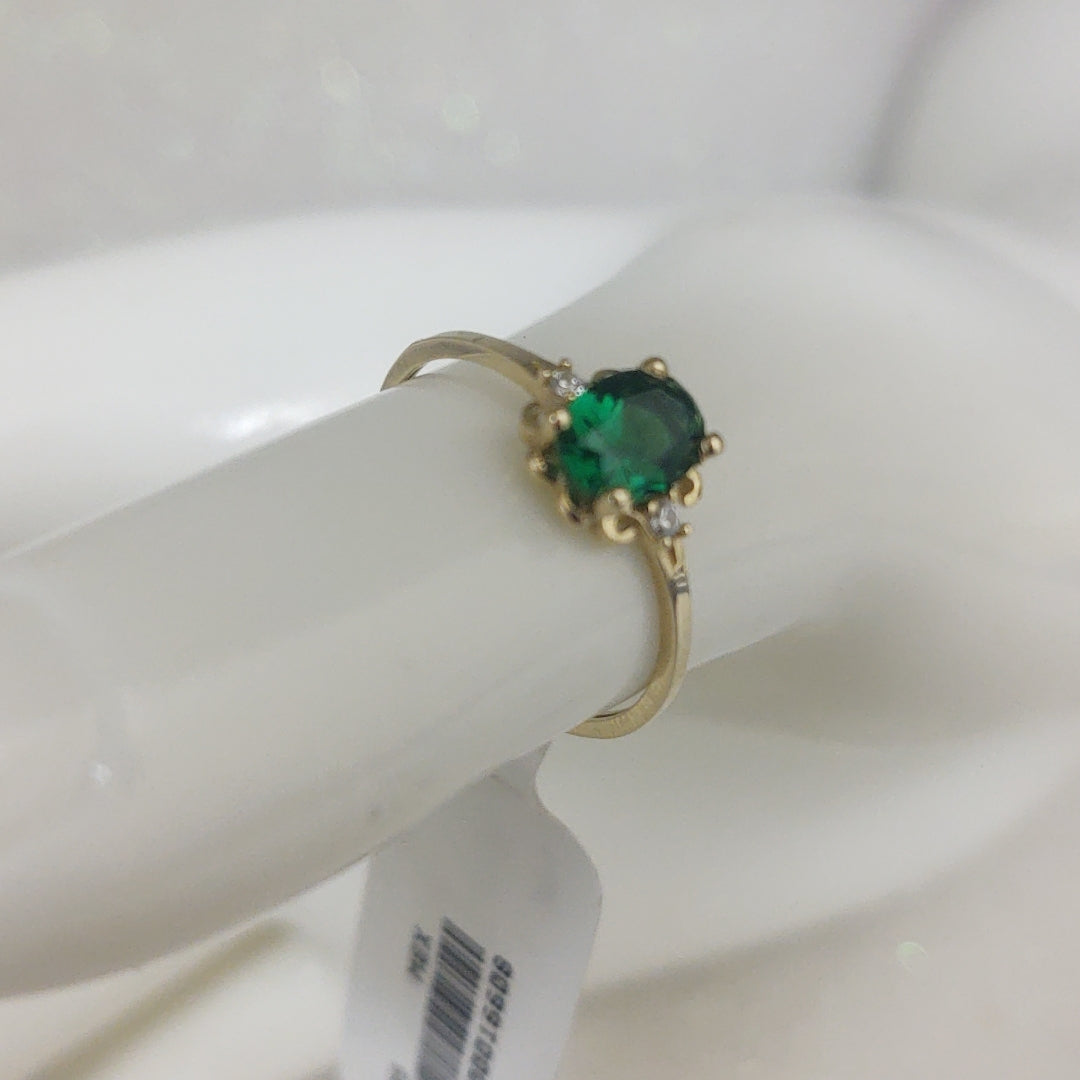 ANILLOS CON CIRCONIAS PDRAS DE COLOR 14K TALLA 7 1.1 GR (NUEVO)