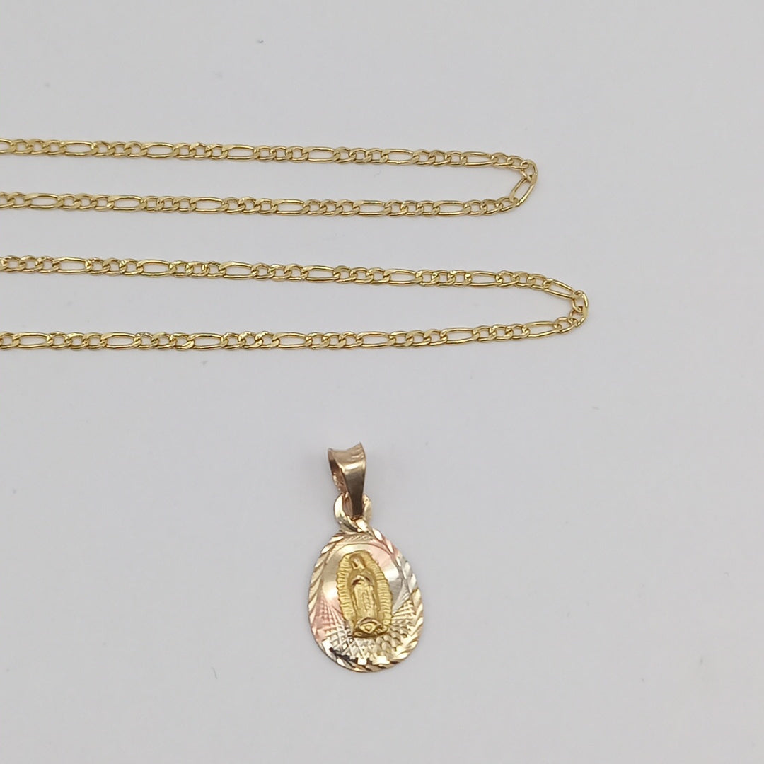 CADENA,MEDALLA RELIGIOSA ORO 10 K 1,40 GRMS (SEMINUEVO)