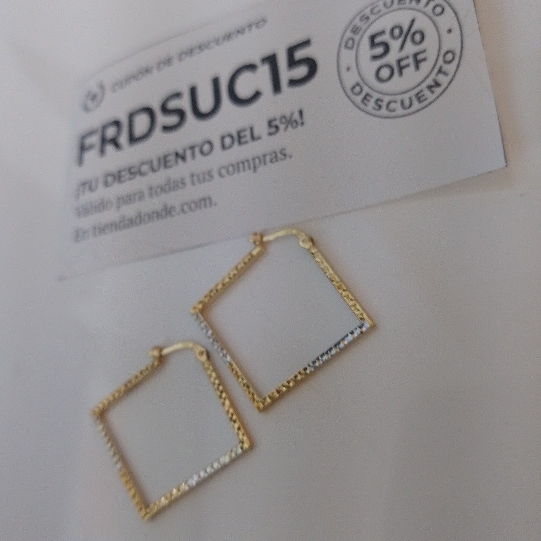 ARRACADAS PAR ORO, ORO BLANCO 14 K 1.9 GRMS (SEMINUEVO)