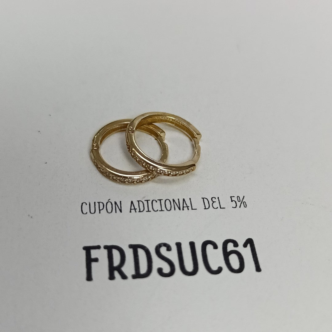ARETES HUGGIES C CIRCONIA 14K 1.7 GR (NUEVO)
