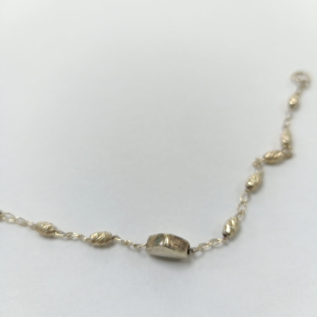 PULSERA TEJIDO CORAZON PLATA .925 18 CM 3.3 GR (NUEVO)