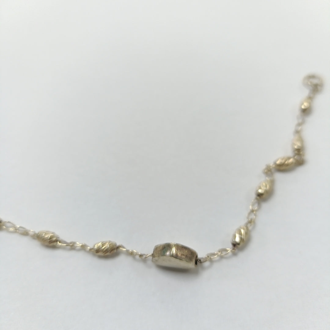 PULSERA TEJIDO CORAZON PLATA .925 18 CM 3.3 GR (NUEVO)