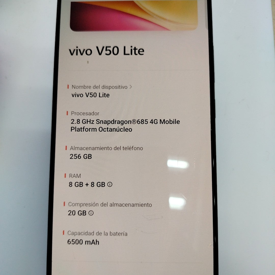 CELULAR VIVO V50 LITE V2441 (2025) 256 GB 8 GB RAM (SEMINUEVO)