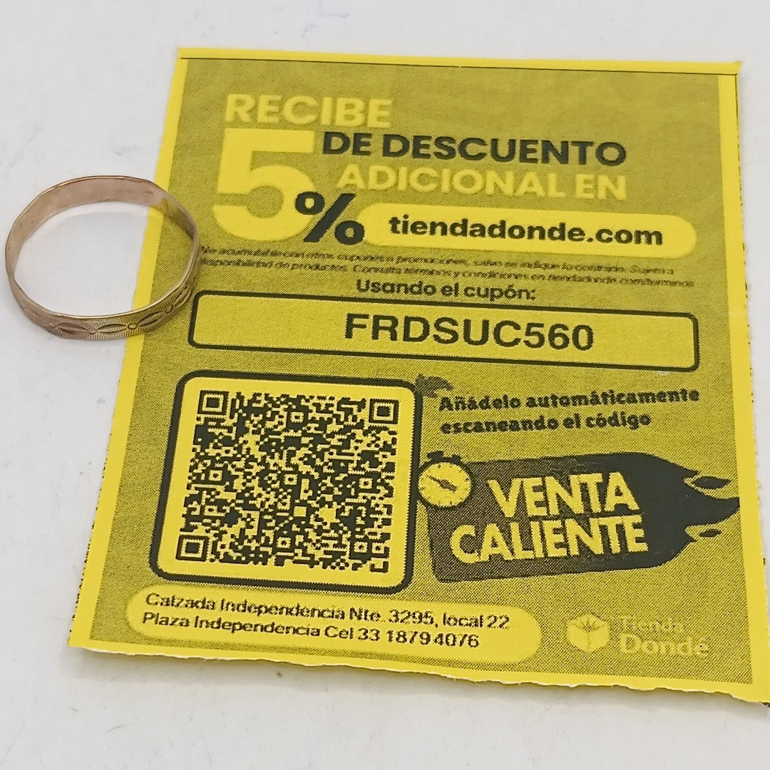 ARGOLLA ORO 8 K 1.2 GRMS (SEMINUEVO)