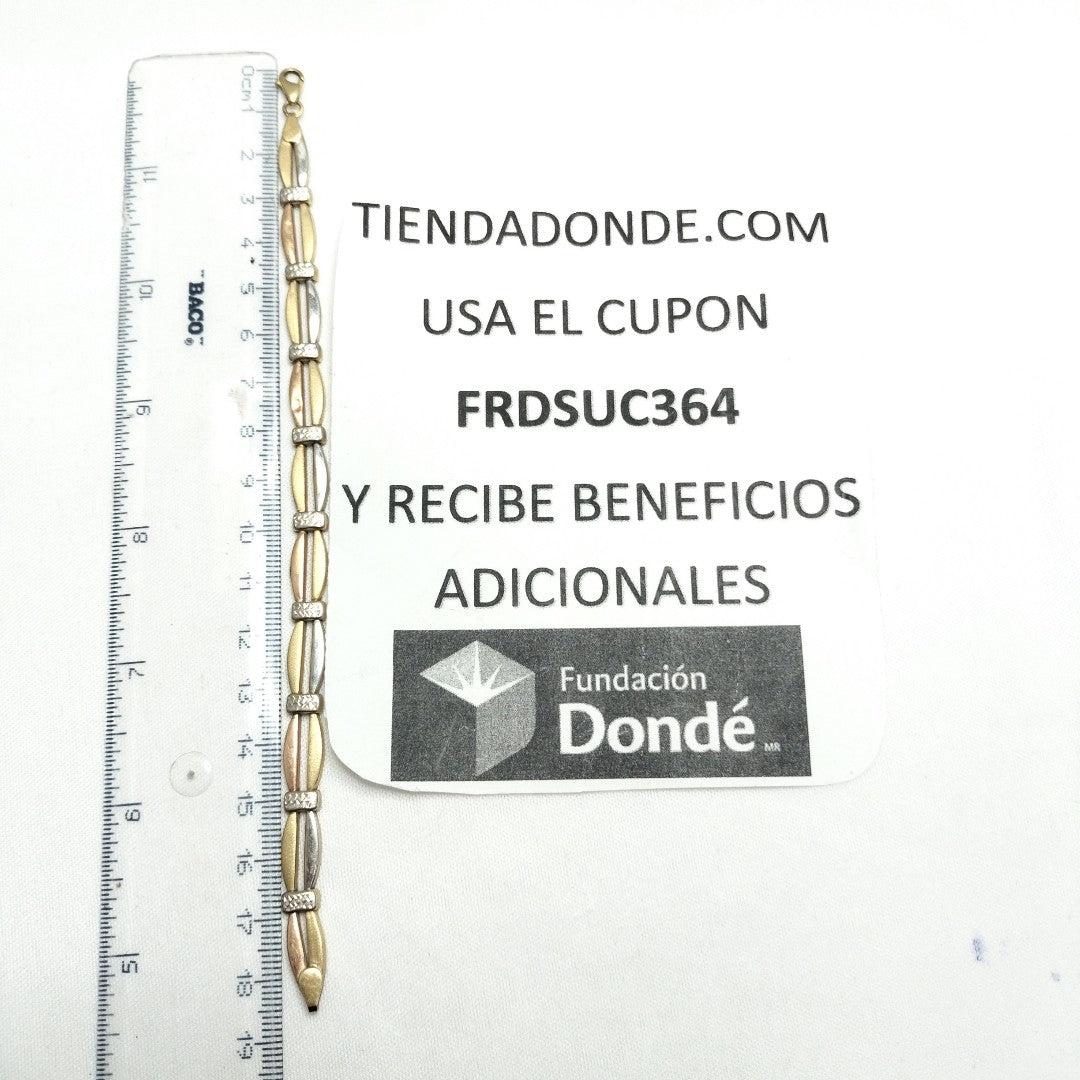PULSERA ORO COMBINADO 10 K 6,30 GRMS (SEMINUEVO)