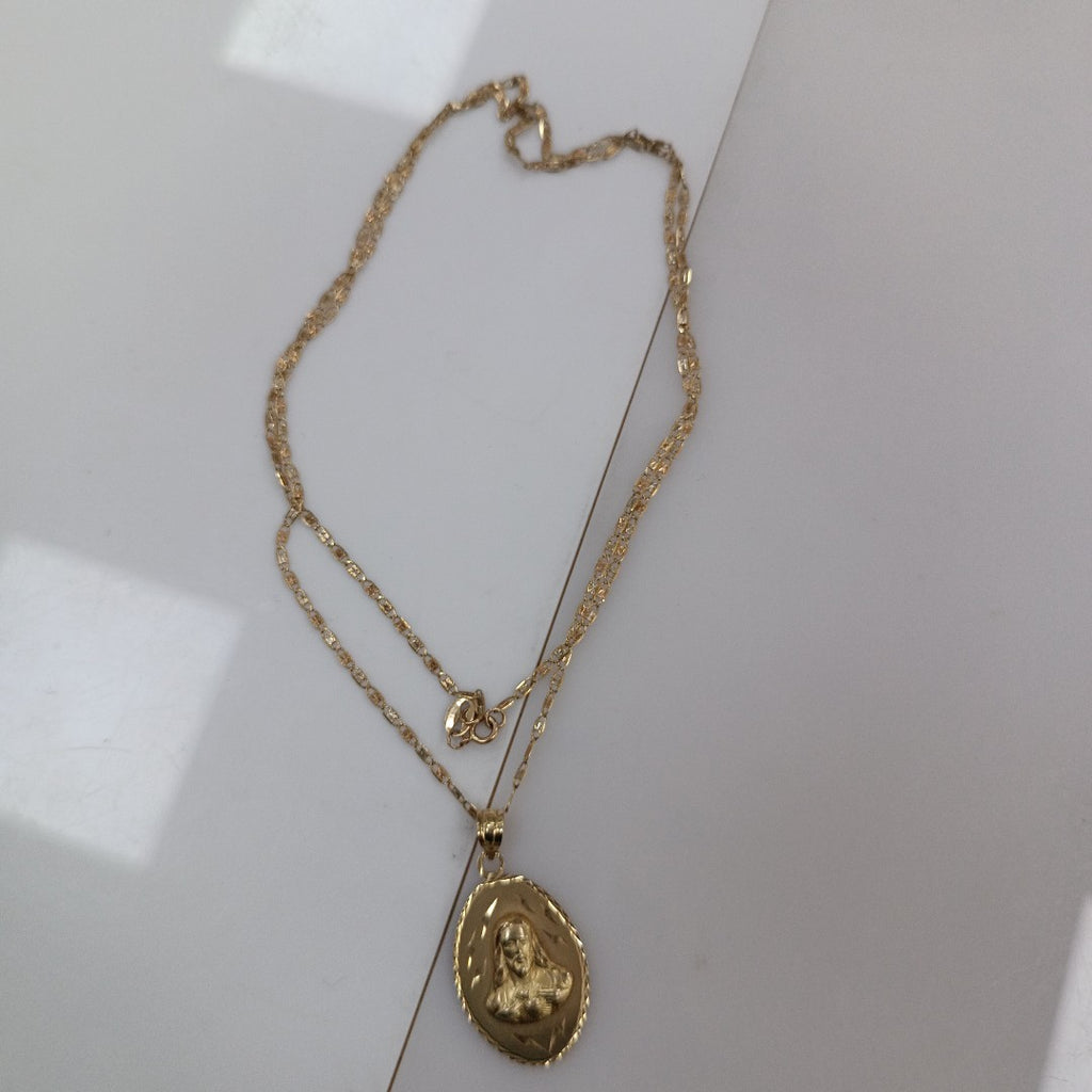 CADENA, MEDALLA RELIGIOSA ORO, ORO COMBINADO 10 K 4.5 GRMS (SEMINUEVO)