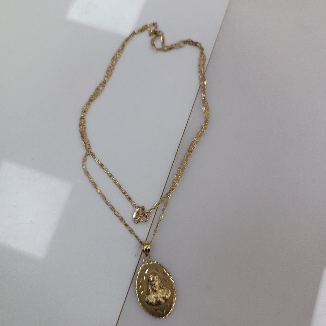 CADENA, MEDALLA RELIGIOSA ORO, ORO COMBINADO 10 K 4.5 GRMS (SEMINUEVO)