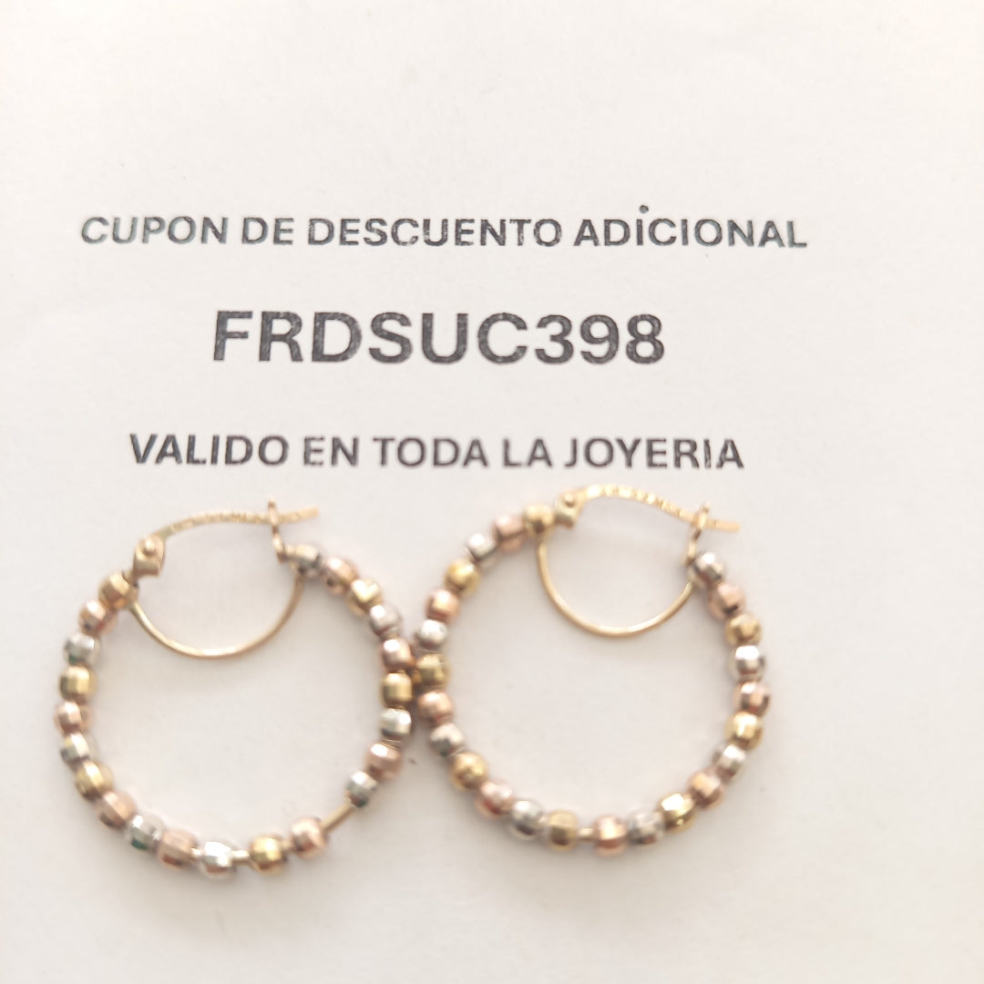 ARRACADAS PAR ORO, ORO COMBINADO 10 K 2.9 GRMS (SEMINUEVO)