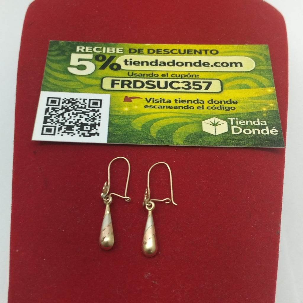 ARETES PAR ORO,ORO COMBINADO 10 K 1,00 GRMS (SEMINUEVO)