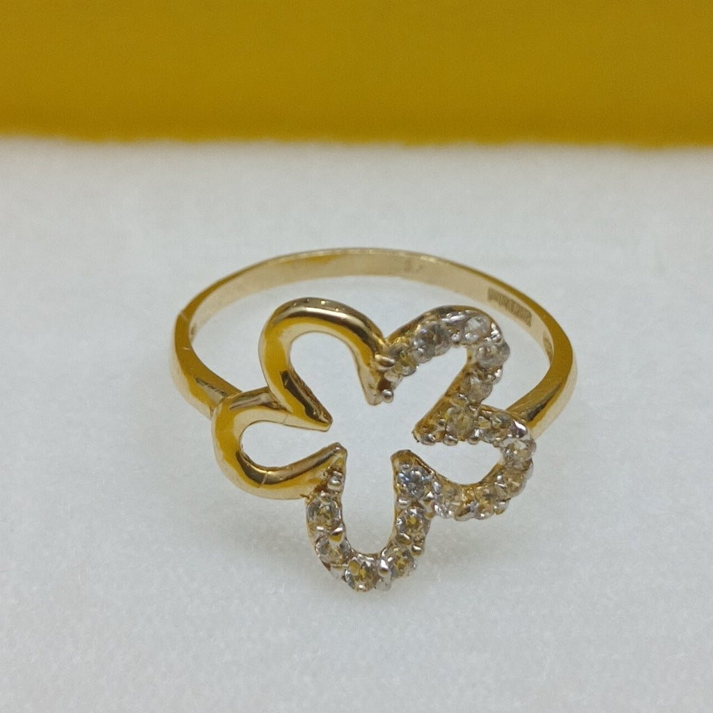ANILLOS FIG FLOR C CIRCONIAS 14K TALLA 8 1.6 GR (NUEVO)