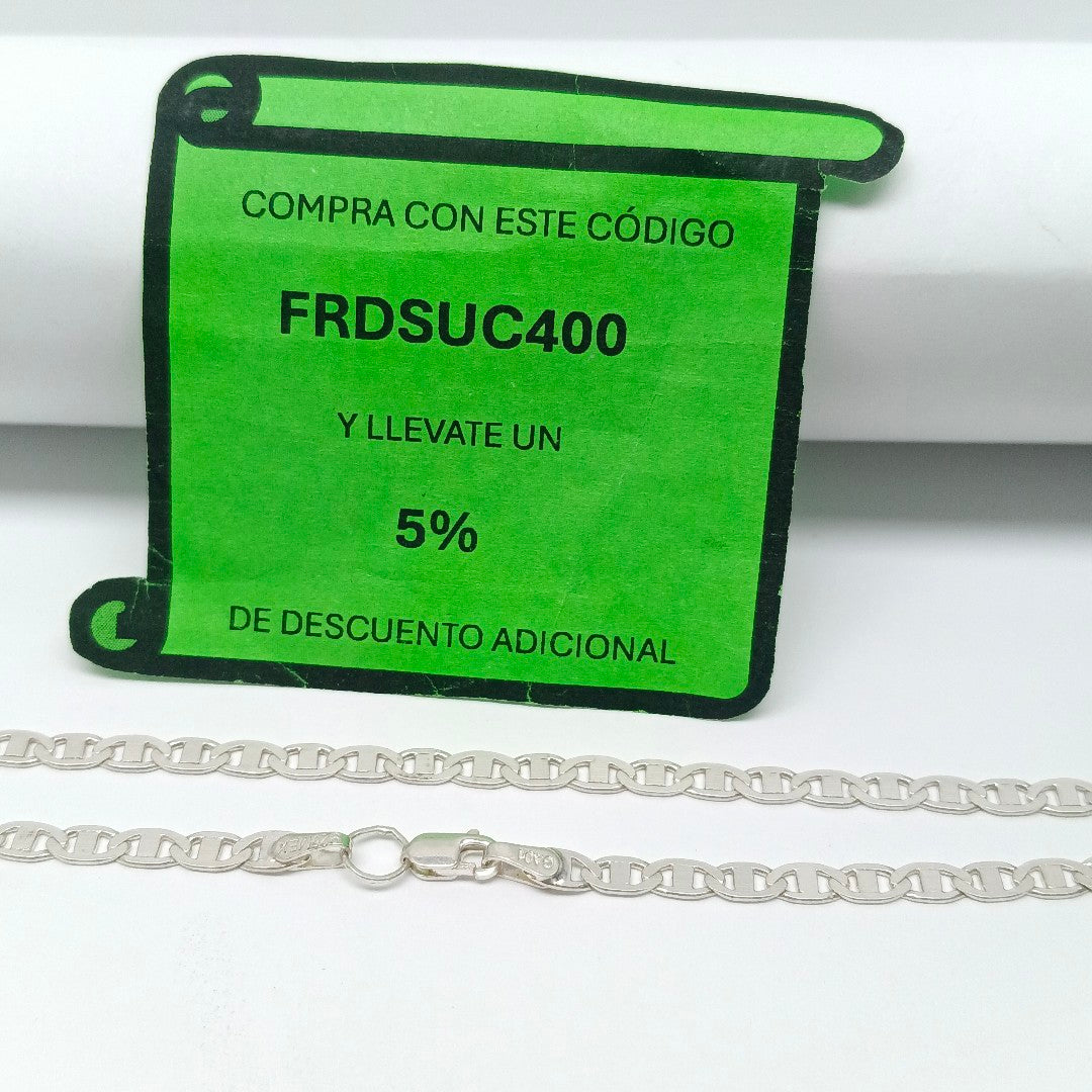CADENA TEJIDO GUCHI PLATA .925 60 CM 9.8 GR (NUEVO)