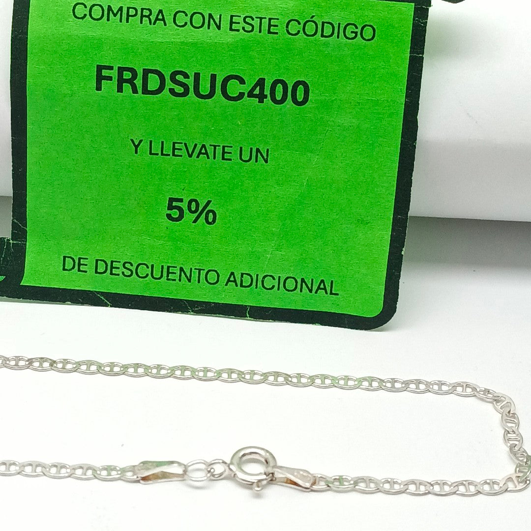 CADENA TEJIDO GUCHI PLATA .925 55 CM 3.7 GR (NUEVO)