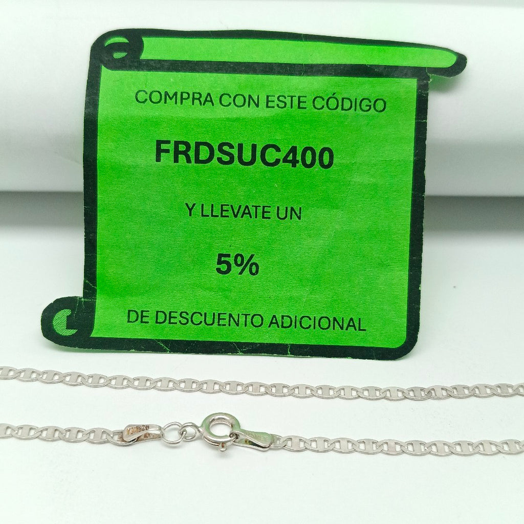 CADENA TEJIDO ESPEJO PLATA .925 60 CM 4.3 GR (NUEVO)