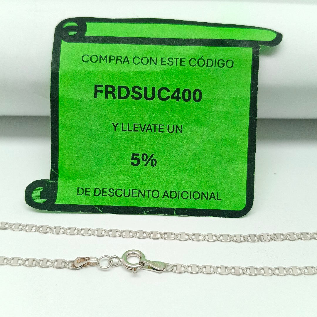 CADENA TEJIDO ESPEJO PLATA .925 60 CM 4.3 GR (NUEVO)