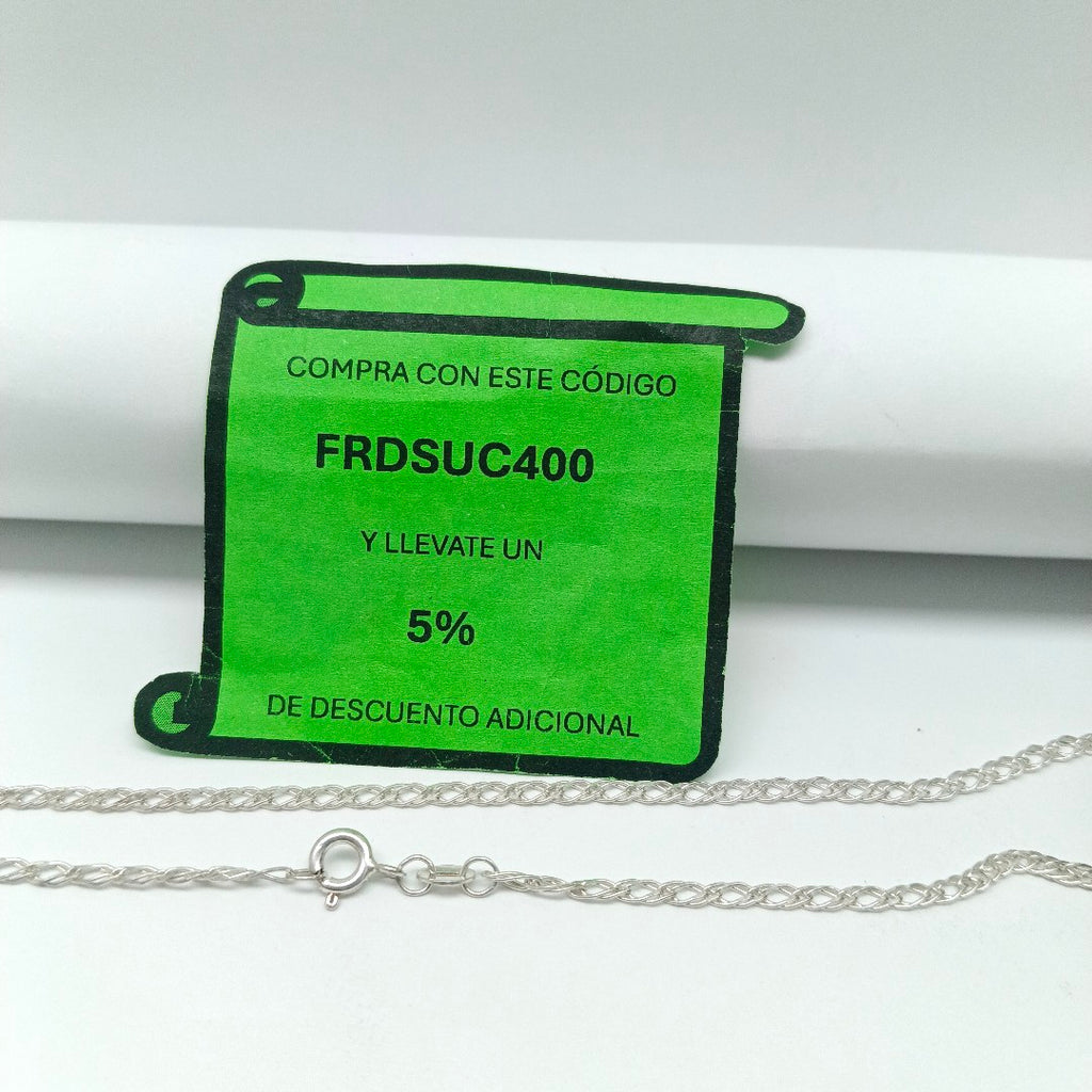 CADENA TEJIDO ESLABONES PLATA .925 50 CM 3.5 GR (NUEVO)