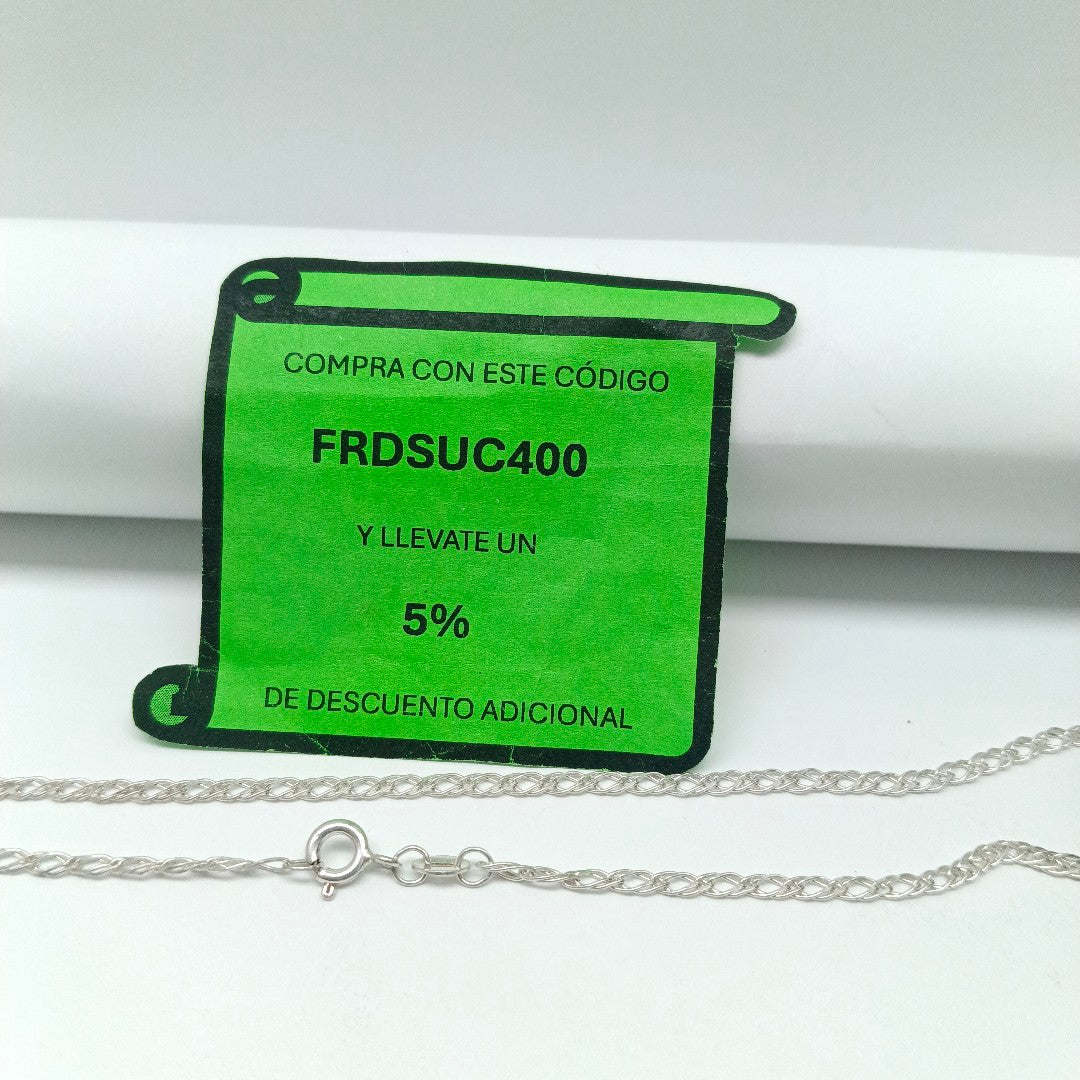 CADENA TEJIDO ESLABONES PLATA .925 50 CM 3.5 GR (NUEVO)