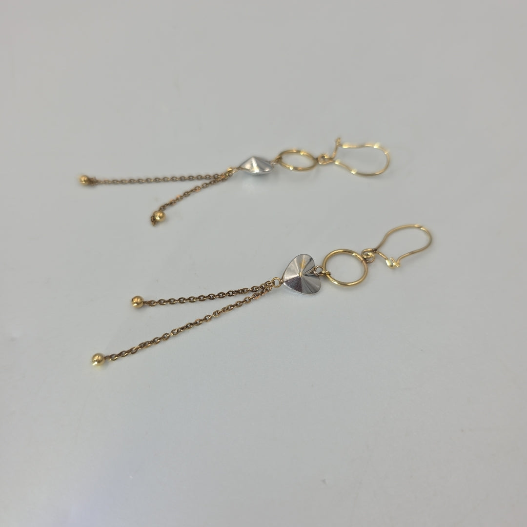 ARETES PAR ORO, ORO COMBINADO 10 K 1.8 GRMS (SEMINUEVO)