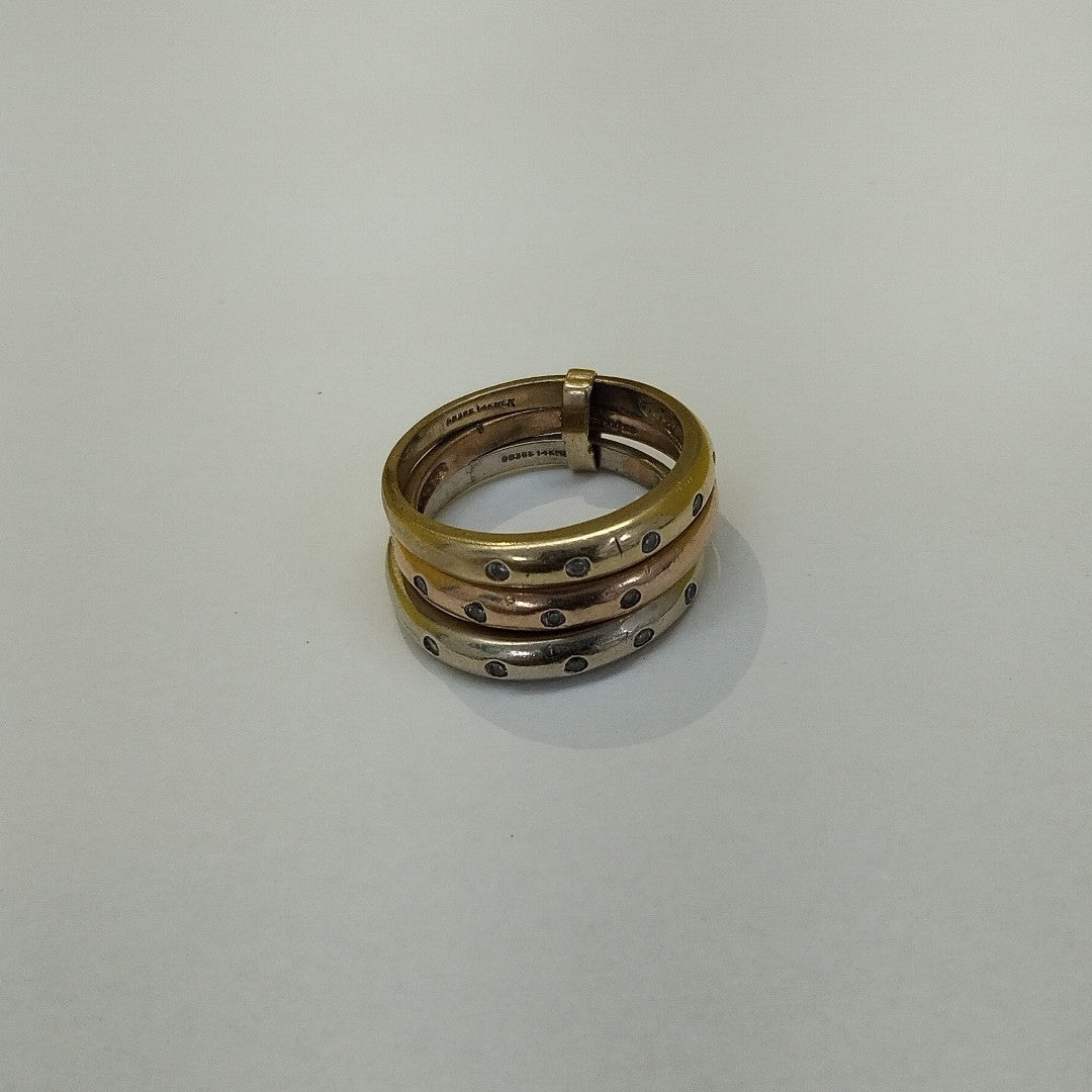 ANILLO ORO COMBINADO 14 K 8.3 GRMS (SEMINUEVO)