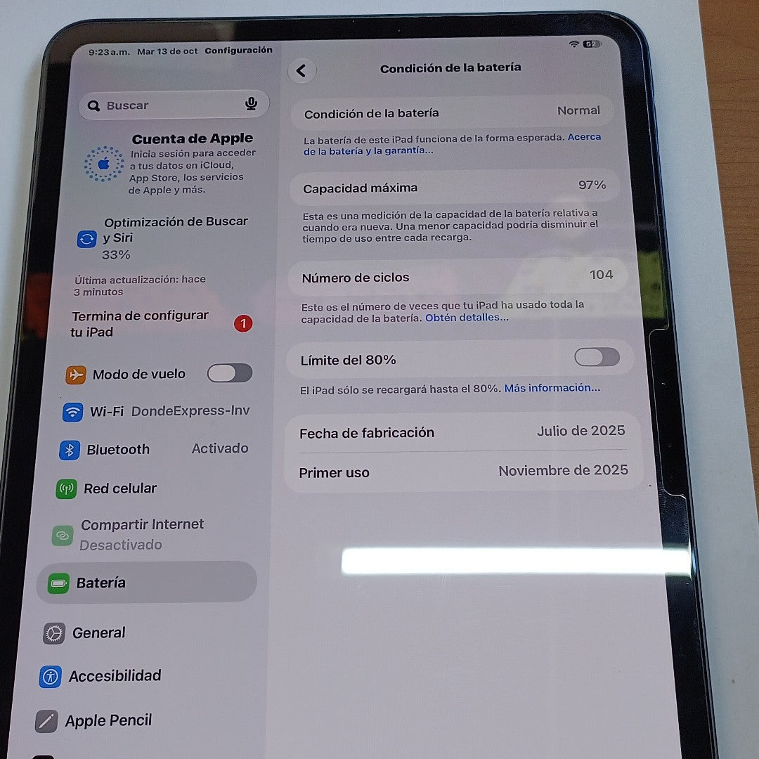 TABLETA APPLE IPAD PRO (M5) 11" A3358 (2025) 256 GB 12 GB RAM (SEMINUEVO)