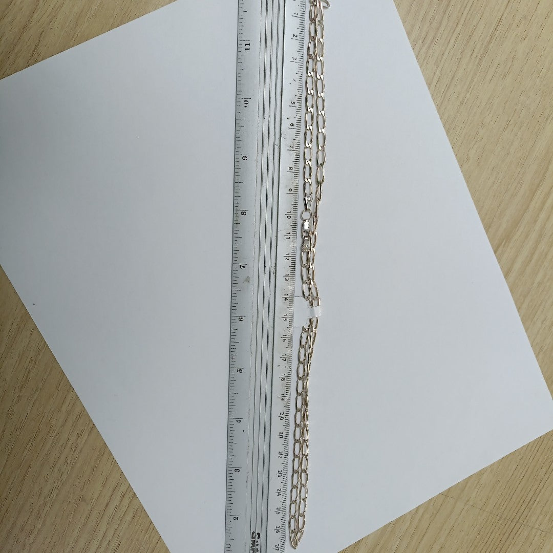 CADENA TEJIDO ESLABONES PLATA .925 55 CM 10 GR (NUEVO)