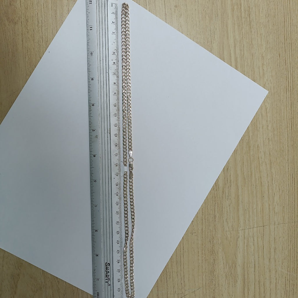 CADENA TEJIDO BARBADO PLATA .925 60 CM 13 GR (NUEVO)