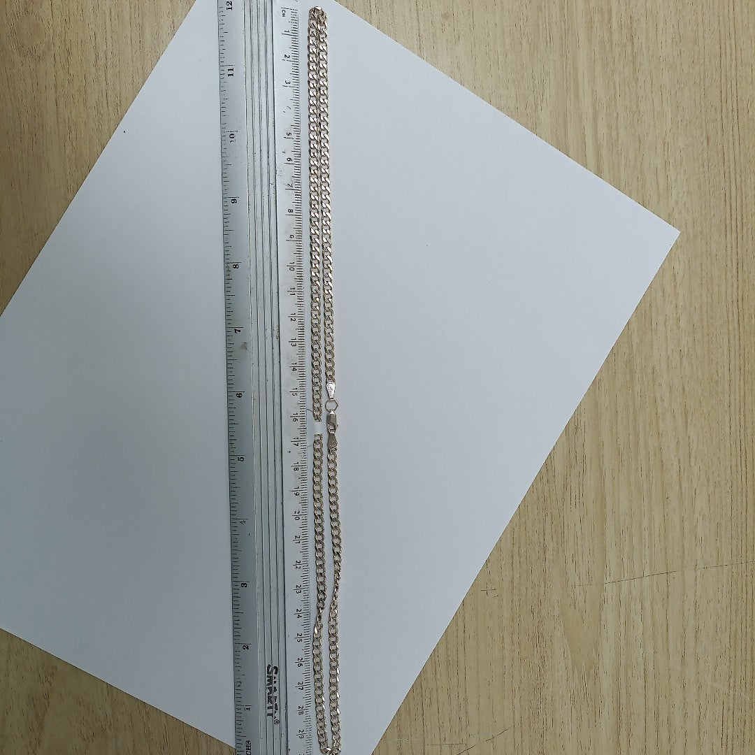 CADENA TEJIDO BARBADO PLATA .925 60 CM 13 GR (NUEVO)