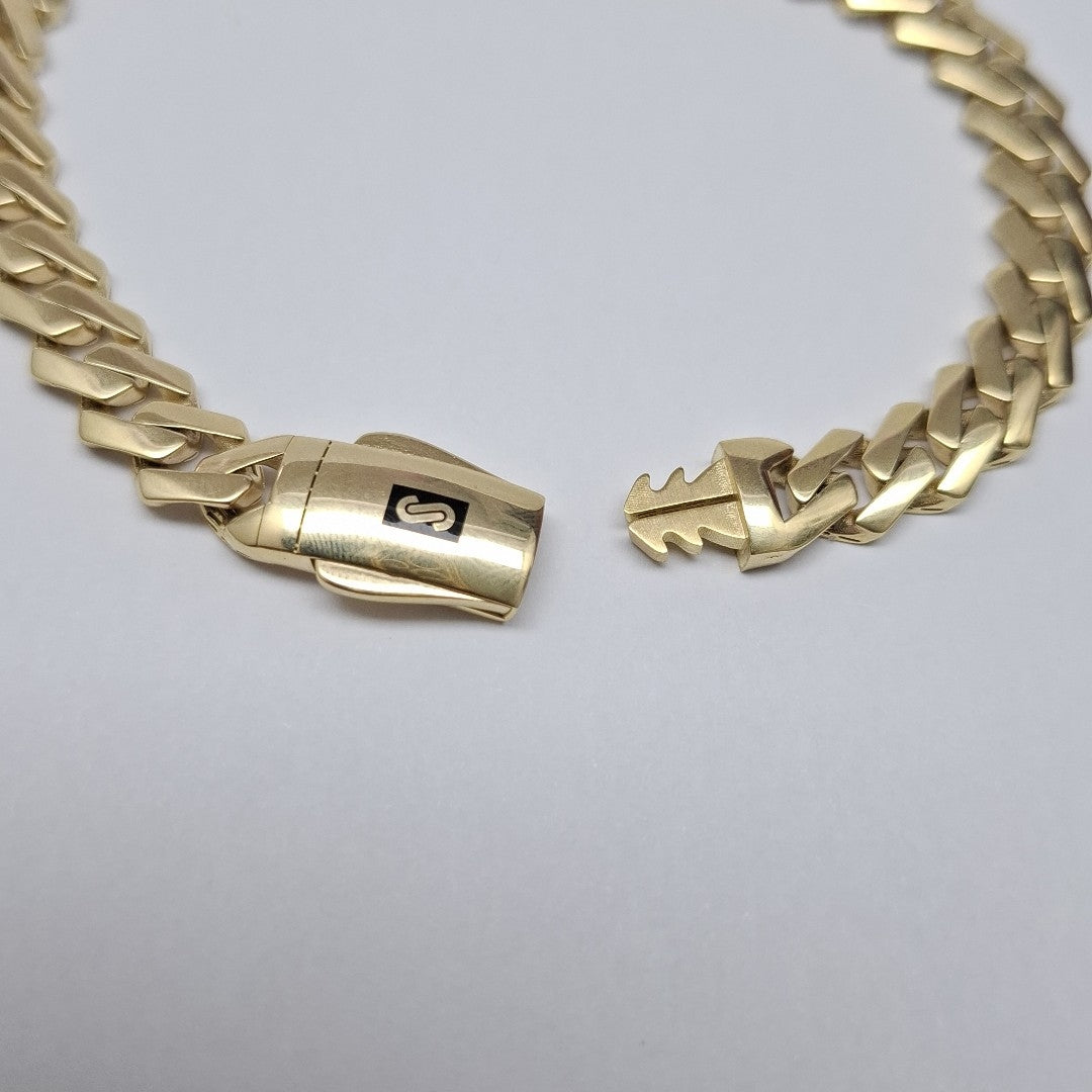 PULSERA CABALLERO MONACO ORO 14K 10.4 (NUEVO)