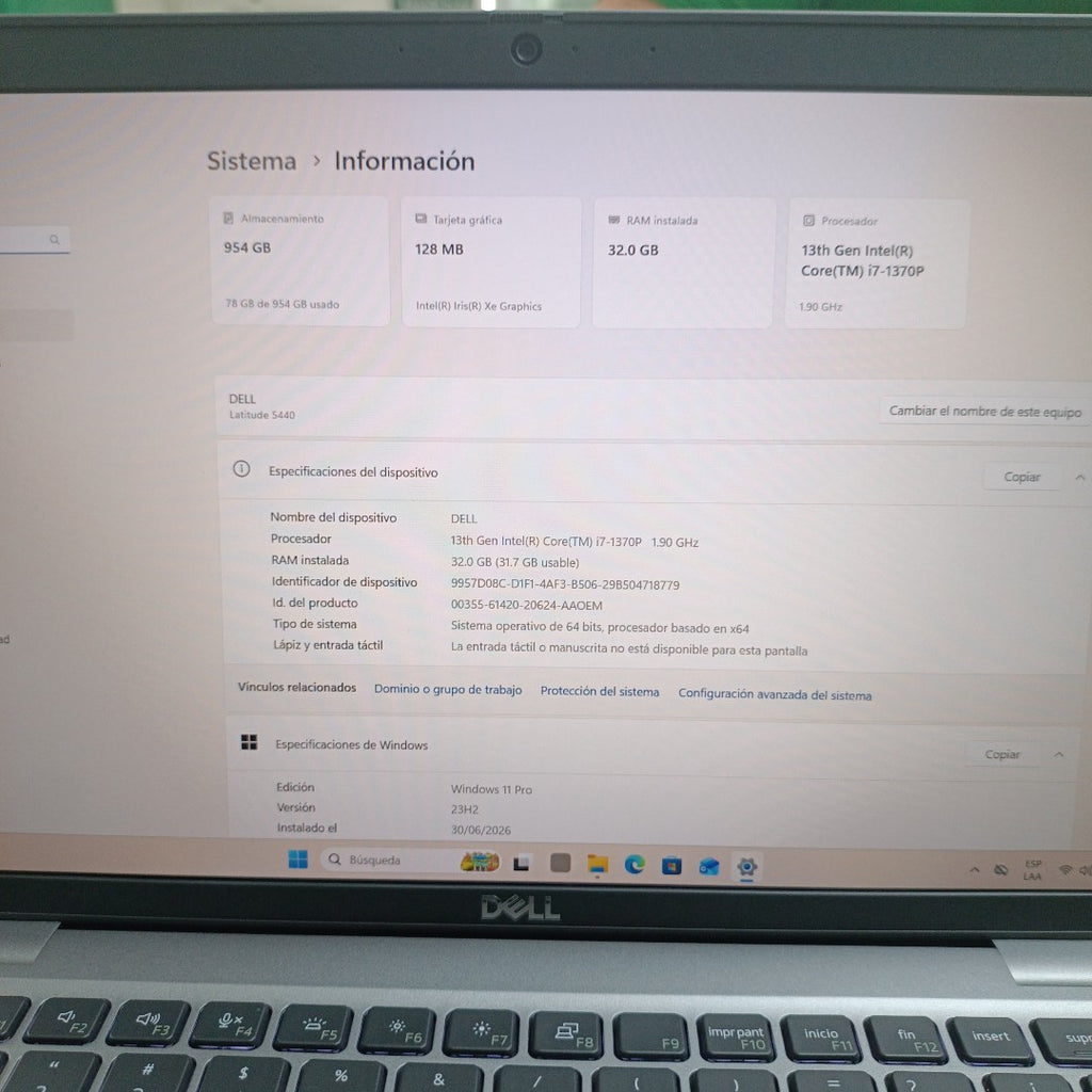 LAPTOP DELL LATITUDE 5440 (2023) 1 TB SSD 32 GB RAM (SEMINUEVO)