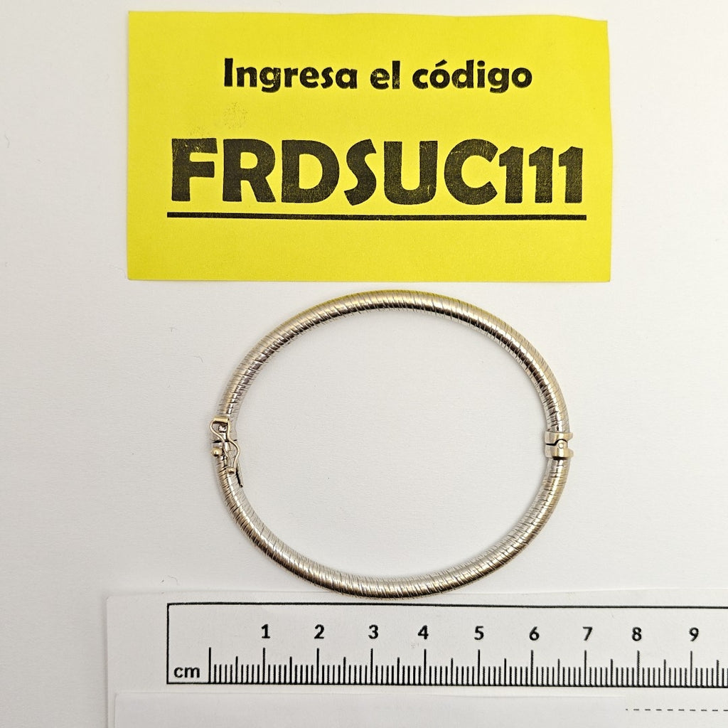 PULSERA RIGIDA ORO BLANCO 14 K 6,90 GRMS (SEMINUEVO)