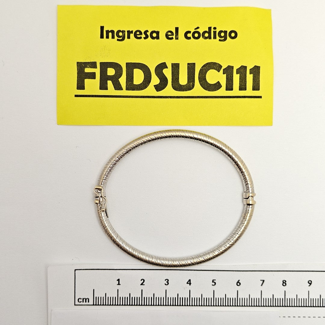 PULSERA RIGIDA ORO BLANCO 14 K 6,90 GRMS (SEMINUEVO)