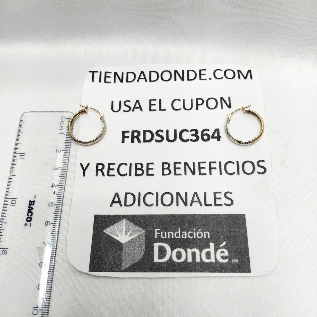 ARRACADAS PAR ORO, ORO COMBINADO 10 K 1.9 GRMS (SEMINUEVO)