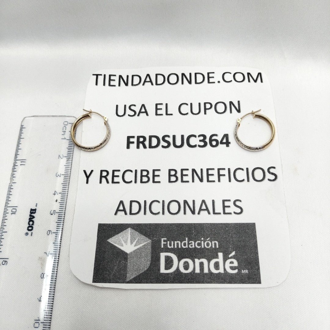 ARRACADAS PAR ORO, ORO COMBINADO 10 K 1.9 GRMS (SEMINUEVO)