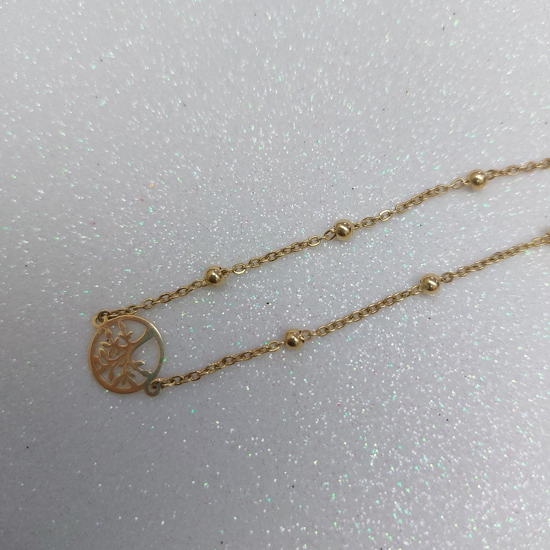 PULSERA TEJIDO ESPECIAL ARBOL 14K 18 CM 1.8 GR (NUEVO)